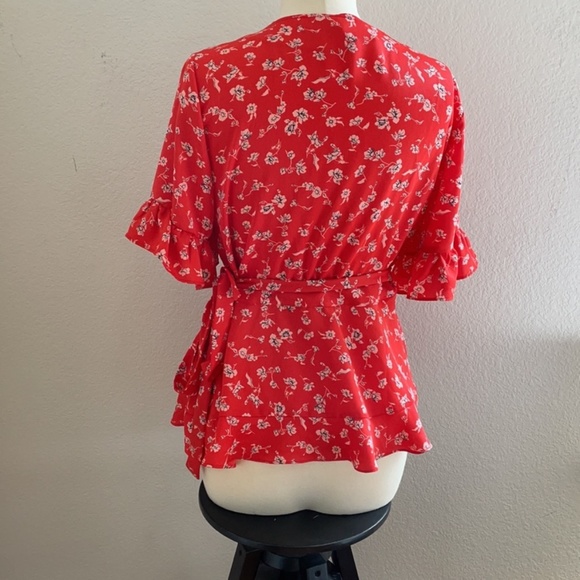 19 Cooper Nicole Full Wrap Blouse Size Large - Picture 2 of 9